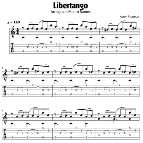 Libertango - PARTITURA CON TABS
