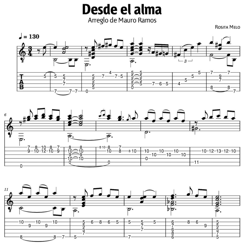 Desde el alma - PARTITURAS CON TABs