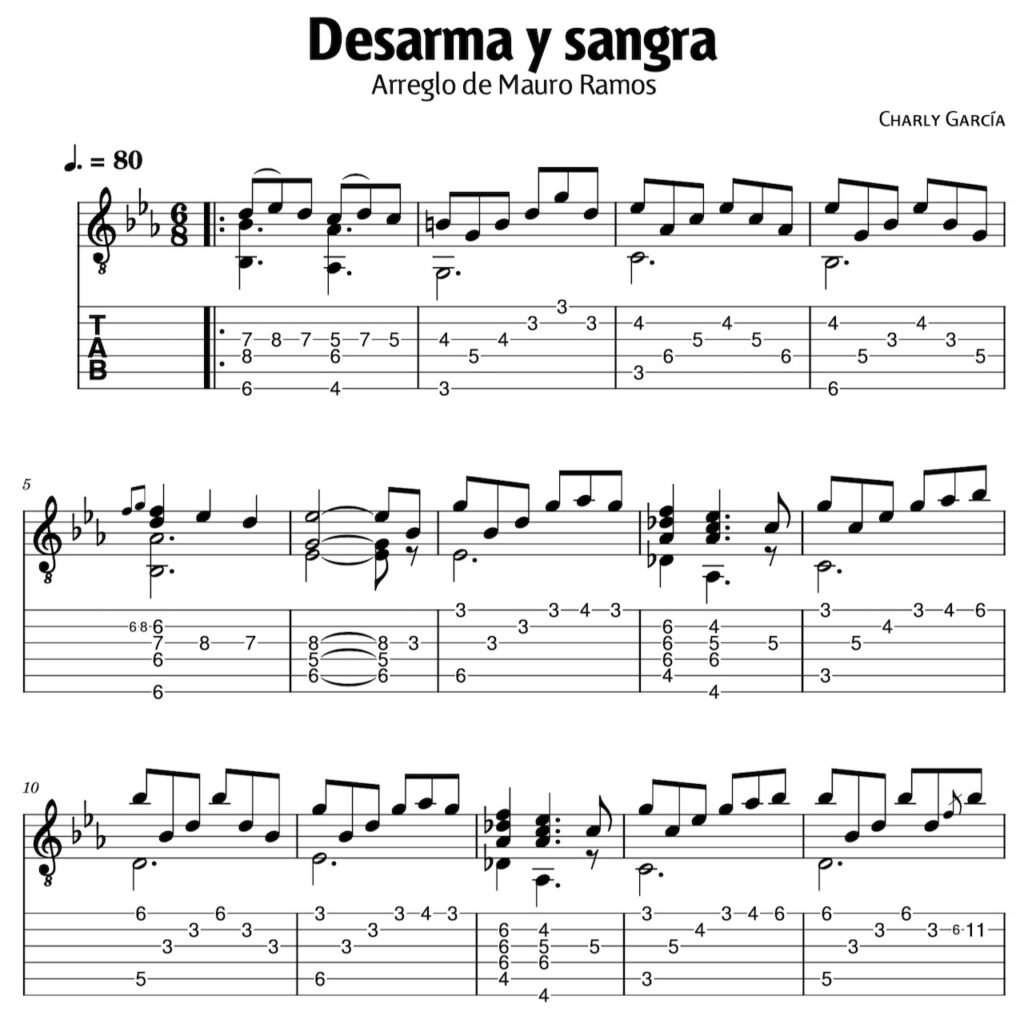 Desarma y sangra - PARTITURA CON TABS