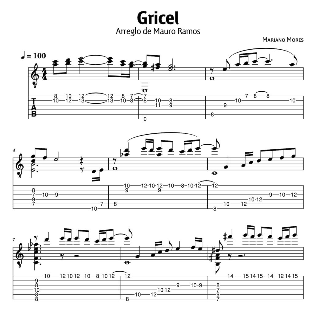 Gricel - PARTITURA CON TABs